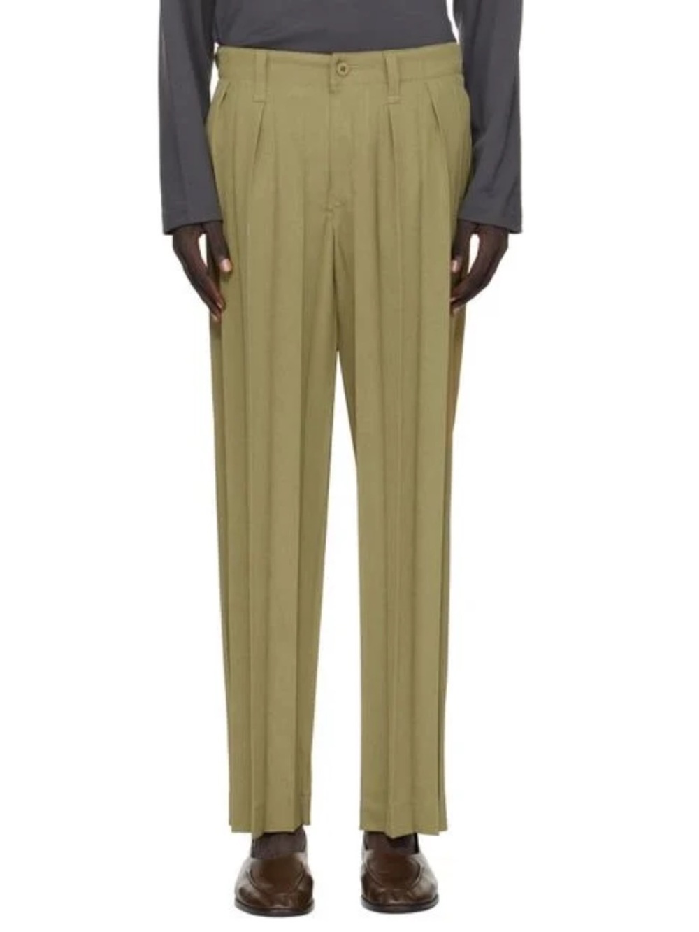 Men Homme Issey Miyake Green Khaki Edge Ensemble Trousers Size 3 - Picture 2 of 16